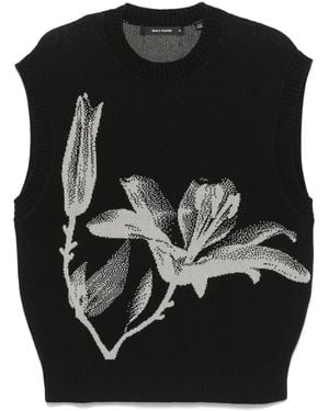 Daily Paper Floral Spencer Knit Vest - Black