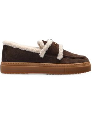 Inuikii Shearling-Trim Loafers - Brown