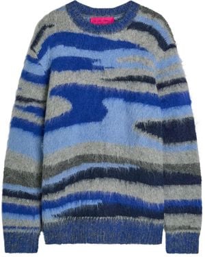 The Elder Statesman Topo Jacquard-Pullover - Blau