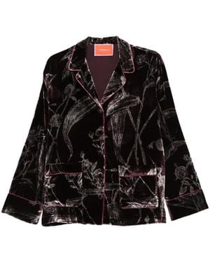 La DoubleJ Velvet Pyjama Top - Black