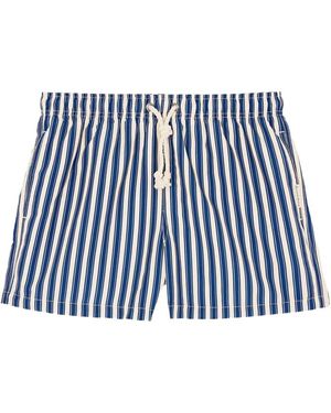 GASSA D'AMANTE Short De Bain Rayé Alassio À Lien De Resserrage - Blue