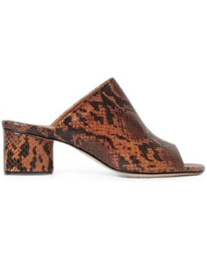Vic Matié Python-Print Leather Sandals - Brown
