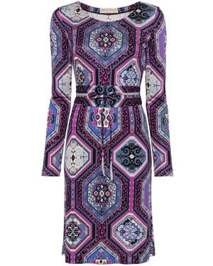 PUCCI Geometric-Print Midi Dress - Purple