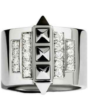 Statement Paris Silberring mit Diamanten - Weiß