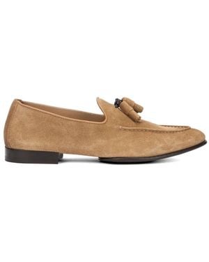 Doucal's Tassel-Detail Suede Loafers - Natural
