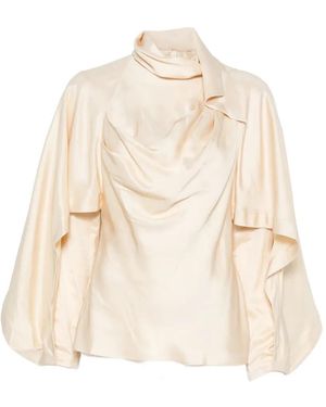 Zimmermann Blouse Drapée Ascent À Col À Lavallière - Neutre