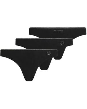 KARL LAGERFELD Ikon Tanga (3Er-Set) - Schwarz