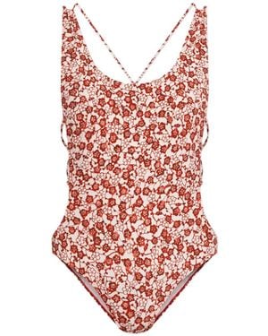 Isabel Marant Costume Intero A Fiori Tenisia - Rosso
