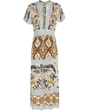 FARM Rio Mixed Snake Garden Maxikleid - Mettallic