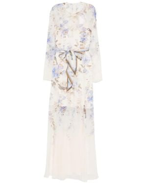 Zimmermann Luna Floral Print Tie Maxi Dress - White