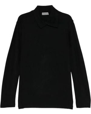 Yohji Yamamoto Wool Layered-Collar Jumper - Black