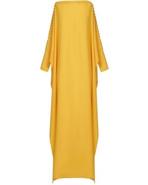 ‎Taller Marmo Mila Off-Shoulder Pom-Pom Maxi Dress - Yellow