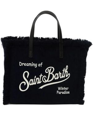 MC2 Saint Barth Colette Fringed-Edge Corduroy Tote Bag - Black