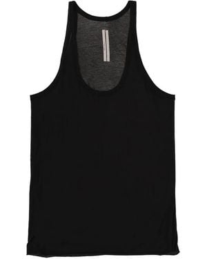 Rick Owens Ponyskin Tank Top With Plunge Neckline - Black