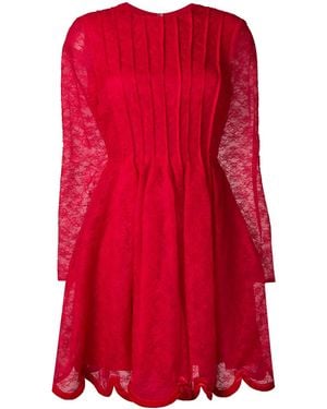 Valentino Garavani Floral Lace Skater Dress - Red