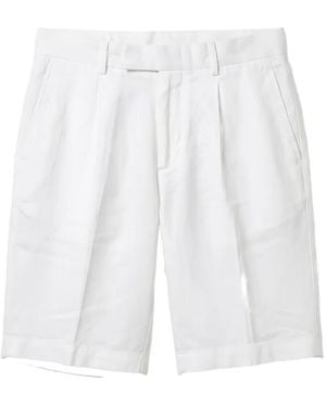 Devore Bundfaltenshorts Mit Bügelfalten - Weiß