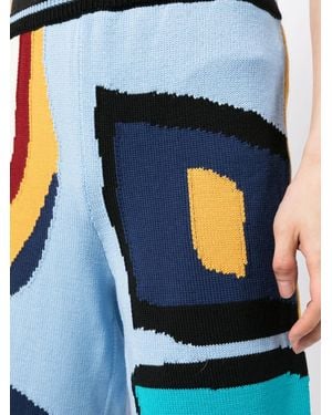 BETHANY WILLIAMS Abstract-Print Knitted Shorts - Blue