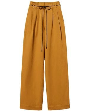 Twinset Wide Gabardine Trousers - Yellow
