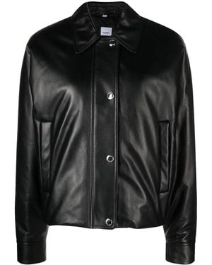 Burberry Bestickte Ekd Lederjacke - Schwarz