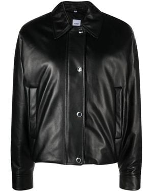 Burberry Bestickte Ekd Lederjacke - Schwarz