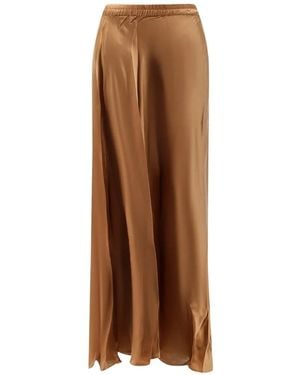 Mes Demoiselles Calista Satin-Effect Maxi Skirt - Brown