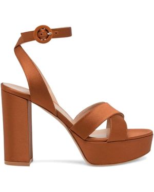 Gianvito Rossi Crossover block-heel sandals - Braun