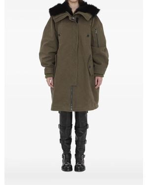 Dolce & Gabbana Doudoune À Capuche Bordée De Fourrure - Vert