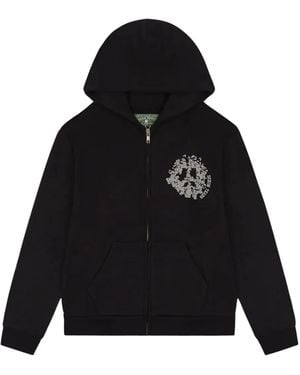 DENIM TEARS Peace-Sign Zip Hoodie - Black