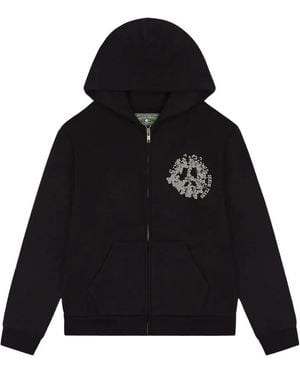 DENIM TEARS Peace-Sign Zip Hoodie - Black