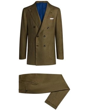 Kiton Costume À Veste À Boutonnière Croisée - Vert