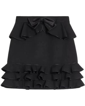 Valentino Garavani Bow-Detail Mini Skirt - Black