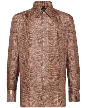 Billionaire Blouse À Imprimé Peau De Serpent - Brown