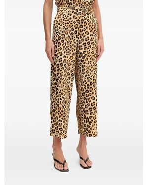 Lola Casademunt Leopard-Print Wide-Leg Trousers - Natural