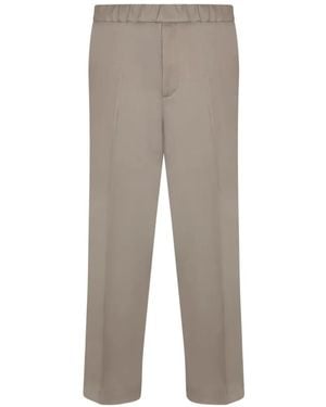 Costumein Elasticated-Waistband Pressed-Crease Trousers - Grey