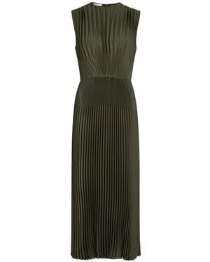 Vince Pleated Sleeveless Maxi Dress - Green