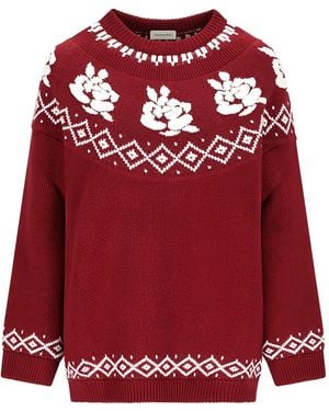 Magda Butrym Floral-Pattern Sweater - Red