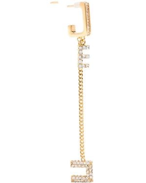 Elisabetta Franchi Crystal-Embellished Drop Earrings - White