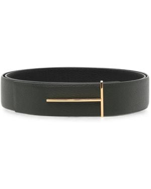 Tom Ford T-Buckle Reversible Belt - Gray