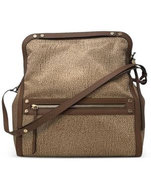 Borbonese Bolso De Hombro Hobo Con Cremallera - Marrón