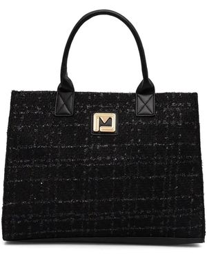 Morgan Tweed Logo-Plaque Tote Bag - Black