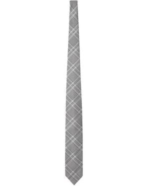 Lardini Cravate À Carreaux - Blanc