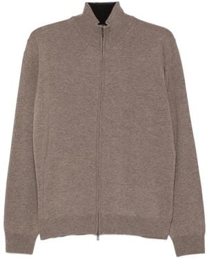 Corneliani Zip-Up Knitted Jumper - Brown