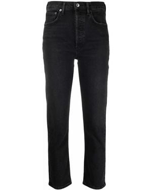 Agolde High-Waisted Straight-Leg Jeans - Black
