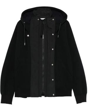 Sacai Zip-Front Hooded Jacket - Black