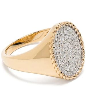Yvonne Léon 18Kt Chevalière Ovale Diamond Signet Ring - Natural