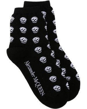McQueen Socken Mit Totenkopf-Intarsie - Schwarz