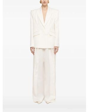 Nissa Oversized Linen Blazer - White