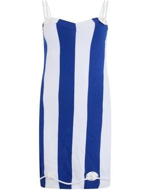 Moschino Striped Sleeveless Midi Dress - Blue
