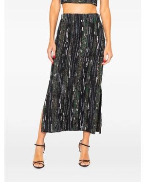 JBQ Avery Striped Tweed Skirt - Black