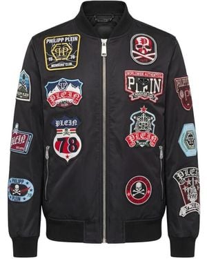 Philipp Plein Patch Bomber En Nylon - Black